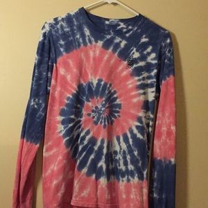 blue&pink Simply Southern tie-dye long sleeve